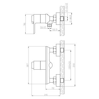 Смеситель для душа Rossinka RS50-41 термостатический